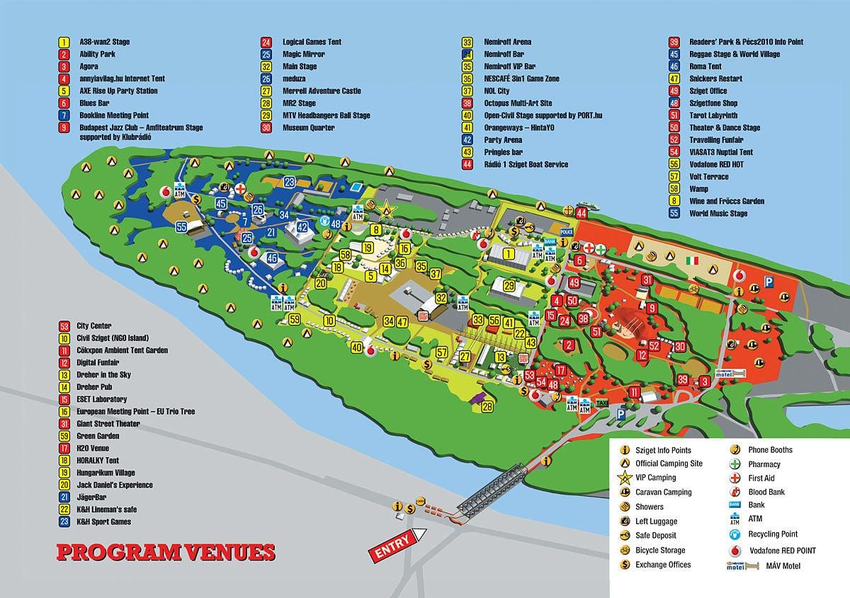 નકશો sziget બુડાપેસ્ટ