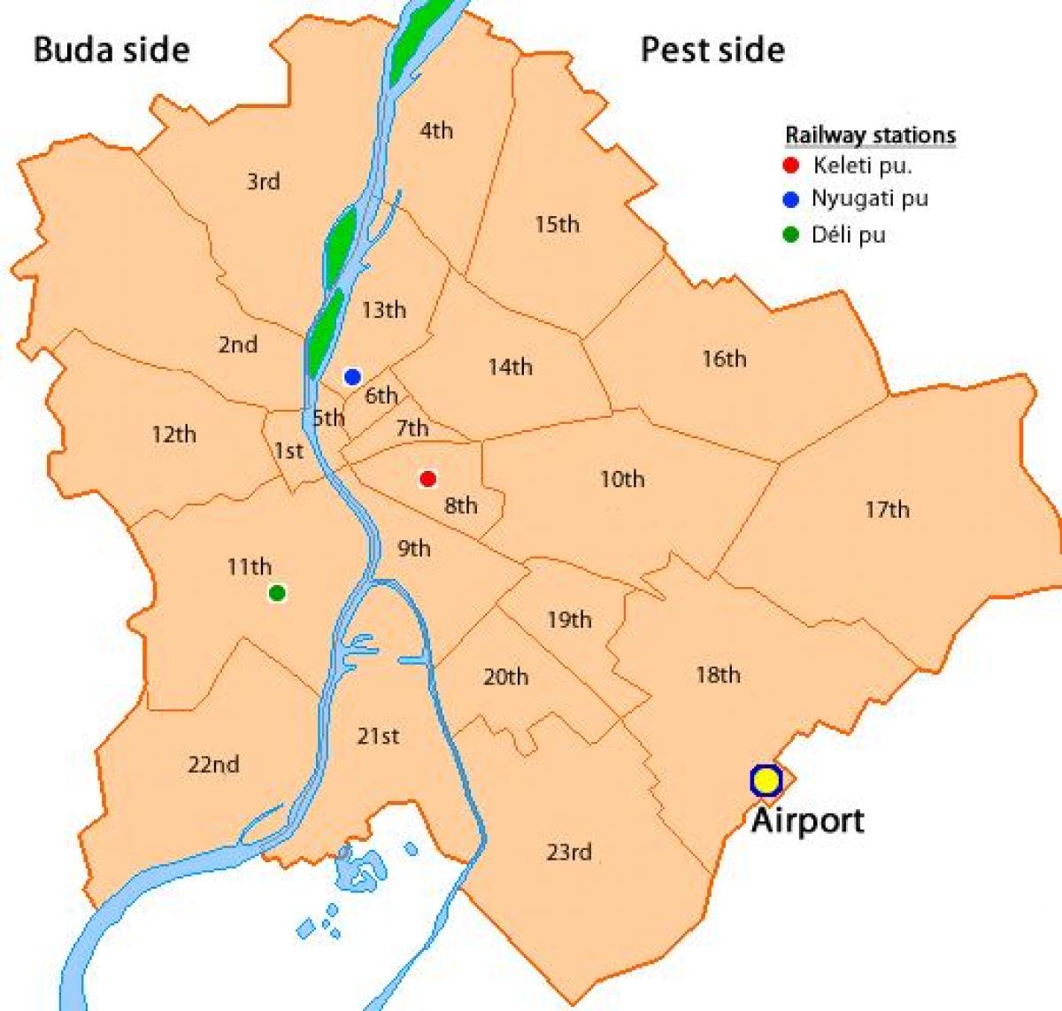 બુડાપેસ્ટ 8 જિલ્લા નકશો